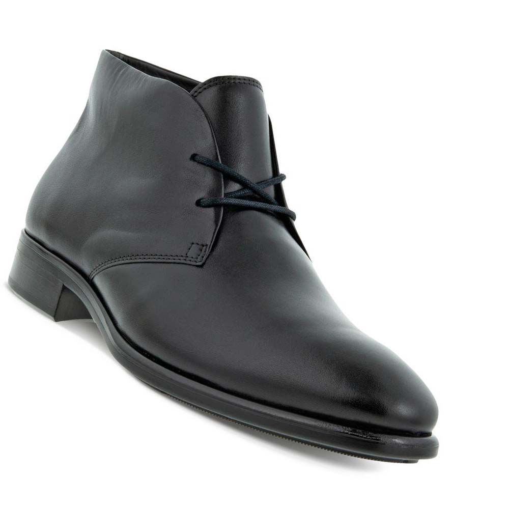 Men's Ecco Citytray Chukka Boots Black | USA 435ZUT